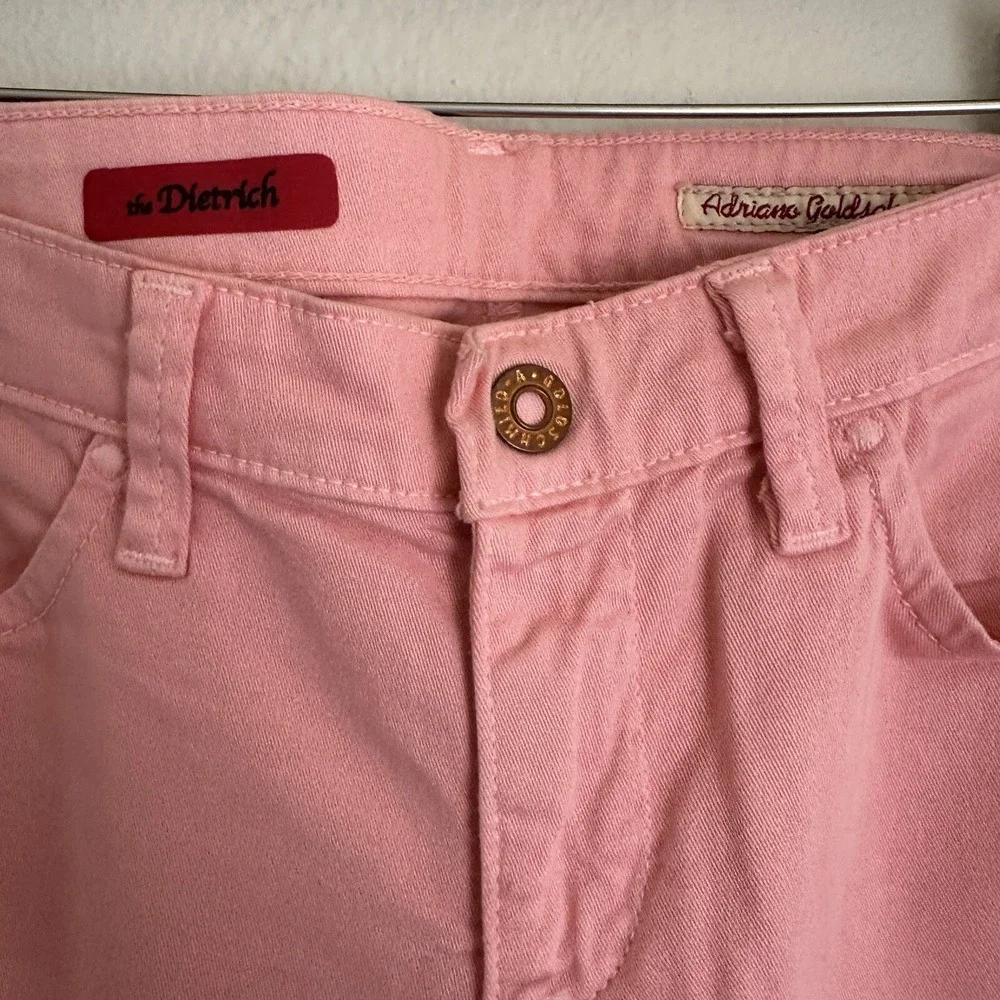 AG Adriano Goldschmied The Dietrich Flare Jeans Womens 26R Pink Low Rise Stretch